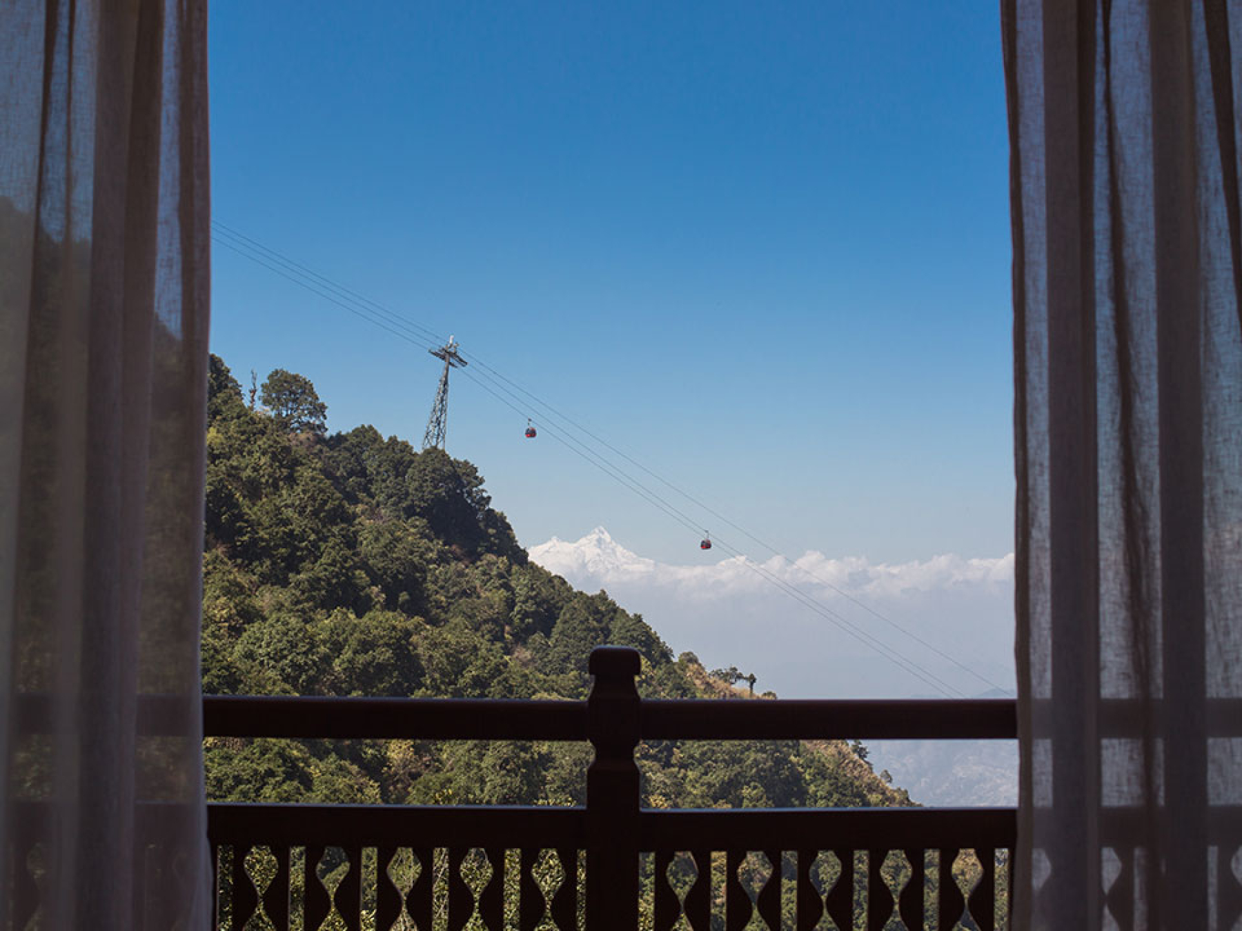 View of Cable car from the resort room