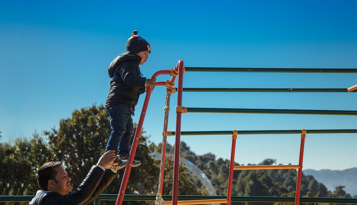 Children playing at Chandragiri Hills Amusement park