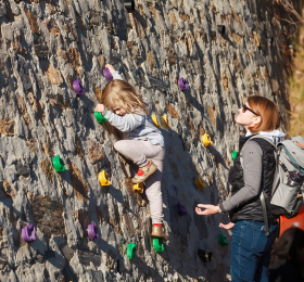 wall climbing activities at Chandragiri Hills