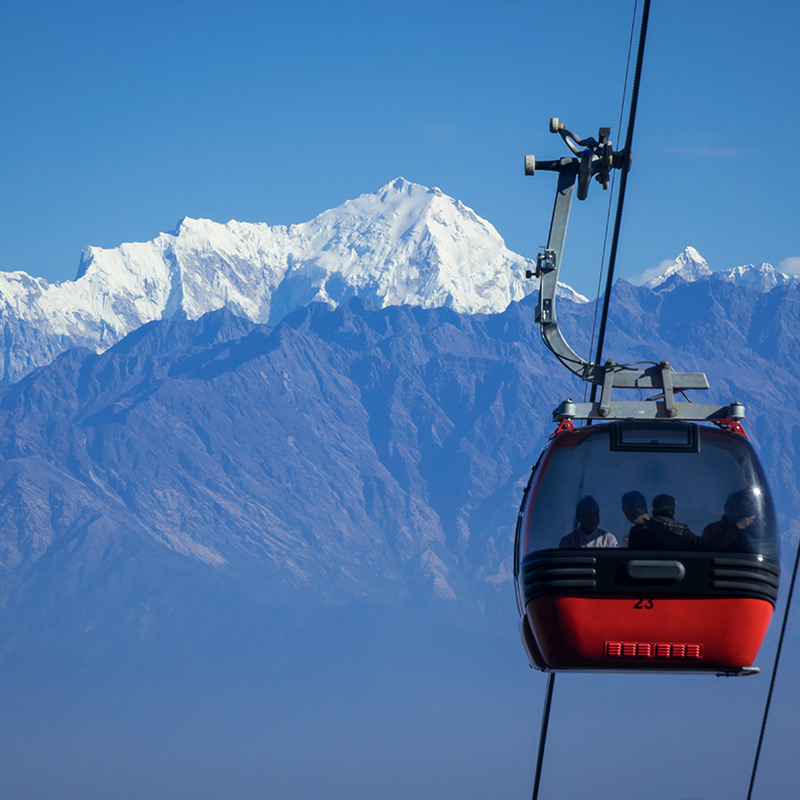 View of cable car at Chandragiri Hills