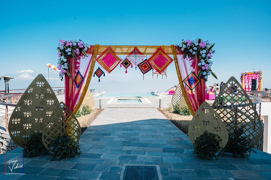 Poolside wedding at Chandragiri Hills