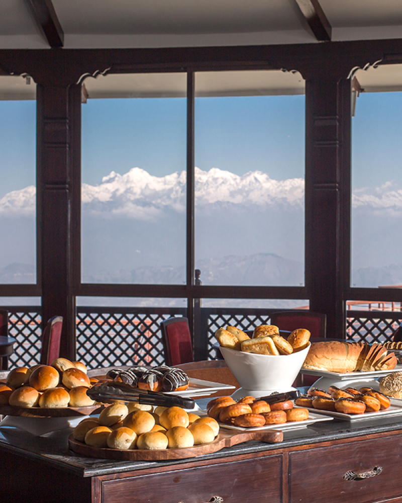 Breakfast buffet at Chandragiri Hills Resort