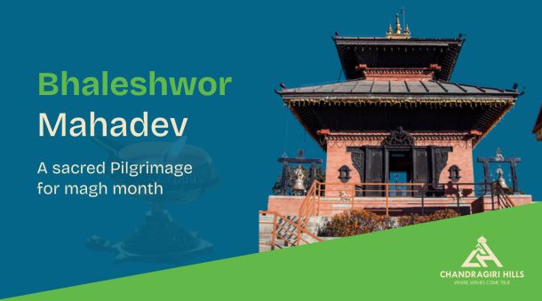 Bhaleshwor Mahadev Temple in Chandragiri Hills, Nepal – a sacred pilgrimage site crowded with women observing Swasthani Brata during the month of Magh.
