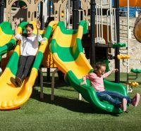Kids playing slides at Chandragiri Hills Amusement Park